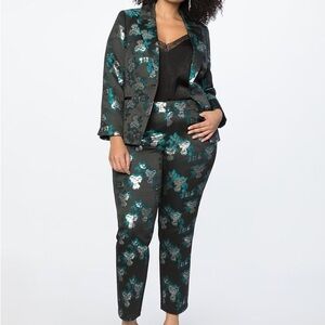 Eloquii tuxedo-like suit, jacket and ankle pants, 16